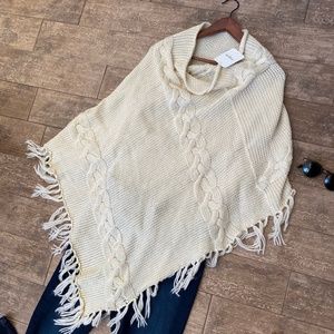 Millau Creme Knit Poncho